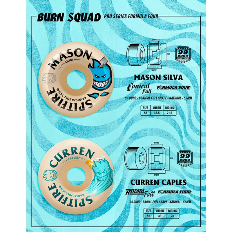 Rodas Spitfire Formula Four Curren Caples Burn Squad Radial Full - 56mm 99DU | SPITFIRE