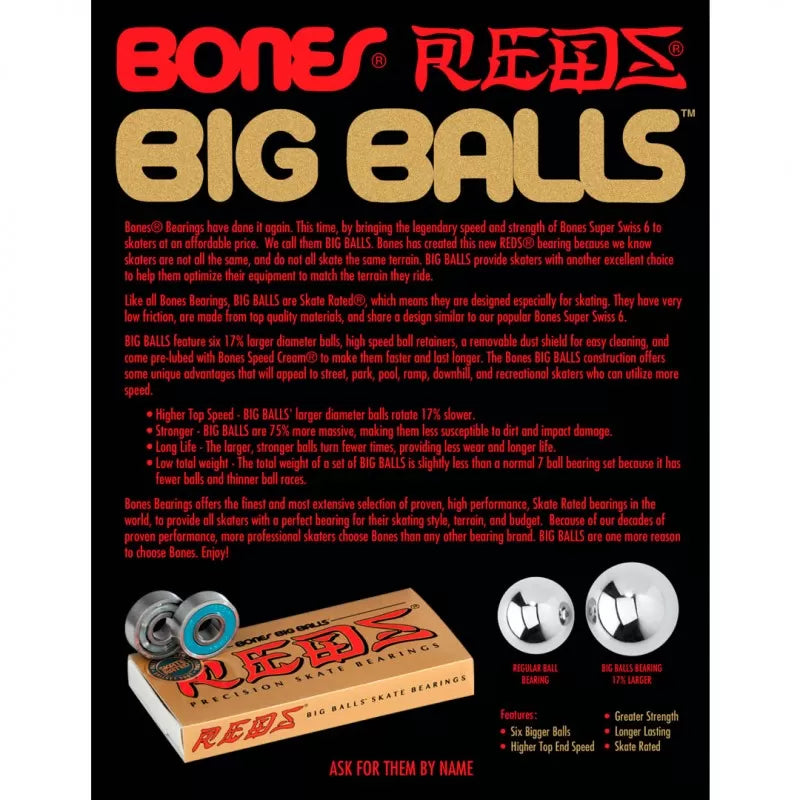 Rolamentos Bones® Reds Big Balls (pack of 8) | BONES