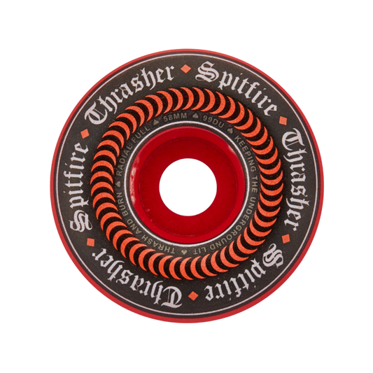 Rodas de skateThrasher F4 Oath Radial Wheels Set Red 58mm/99a | SPITFIRE