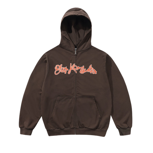 Beat Konducta Zip-Thru Hood, Washed Chestnut | Butter Goods