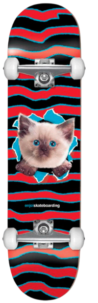 Skate Completo Enjoi Kitten Ripper Black Red Youth - 7.375" (Mid)|ENJOI